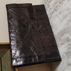 Vtg Eel Skin Dark Clutch